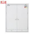 Certificated steel firerated door double leaf fireproof steel sheet grilled design